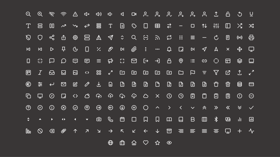 An image showing over 250 Obra icons composited in a grid.