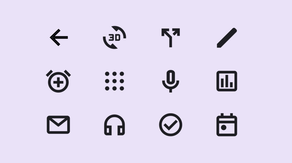 Examples of Material Icons.