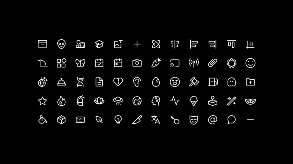 Examples of different Obra Icons.