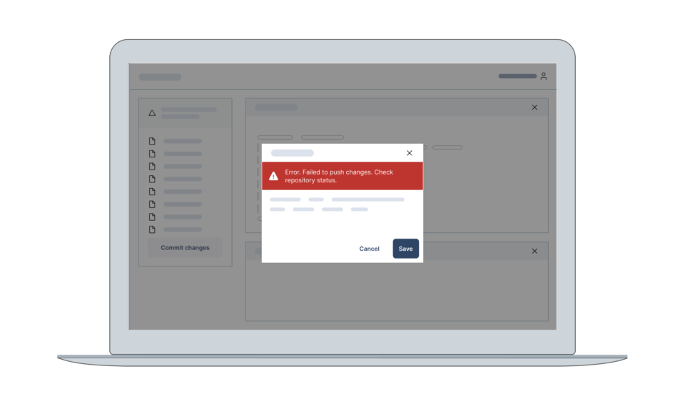 An example of an error banner local to a dialog.